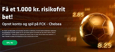 1.000 kr. risikofrit væddemål på FC København - Chelsea i Conference League.